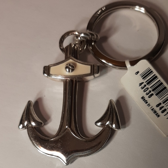 SALE! NWT Brighton Vintage Ship Shore Navy & Cream Clrs Enameled Anchor Key Fob - Picture 5 of 5